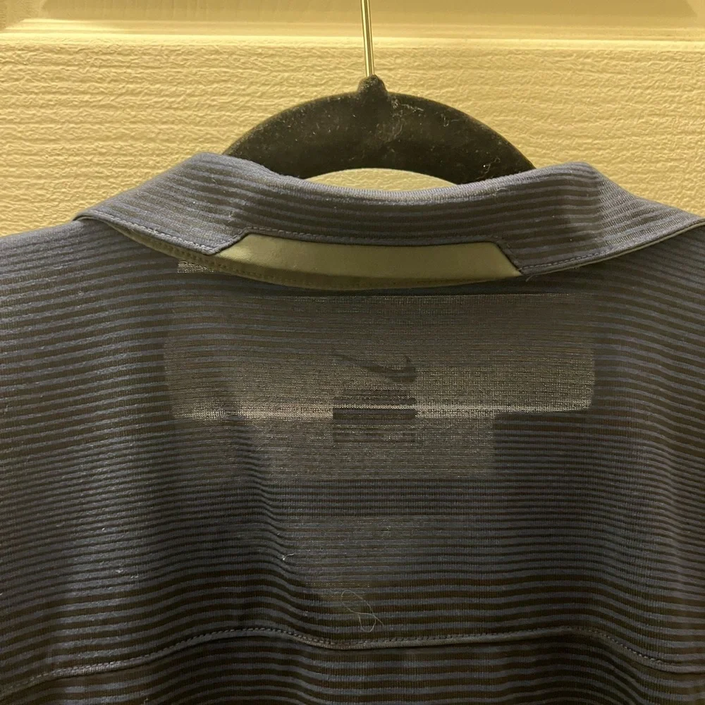 Nike Dri-Fit Polo Shirt Mens 3XL Tall (3XLT) Navy Striped Athletic Golf Casual
